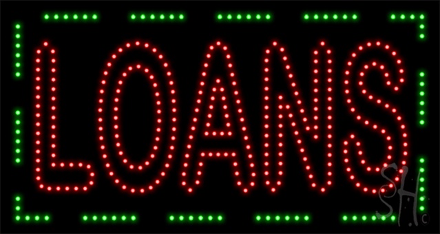 Everything Neon L100-1073 Loans Animated LED Sign 17" Tall x 32" Wide x 1" Deep