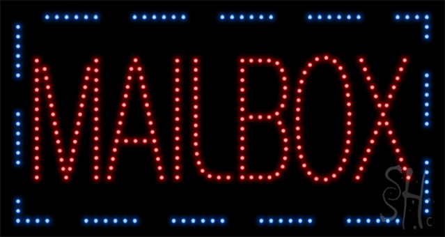 Everything Neon L100-1074 Mailbox Animated LED Sign 17" Tall x 32" Wide x 1" Deep