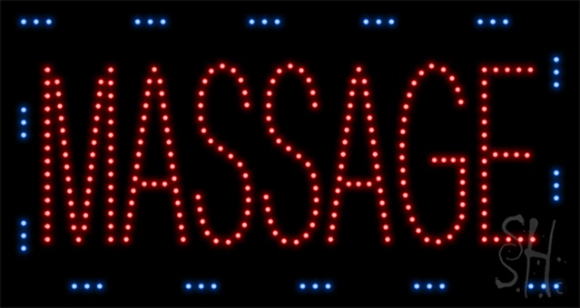 Everything Neon L100-1076 Massage Animated LED Sign 17" Tall x 32" Wide x 1" Deep