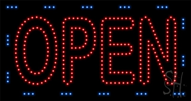 Everything Neon L100-1086 Open Animated LED Sign 17" Tall x 32" Wide