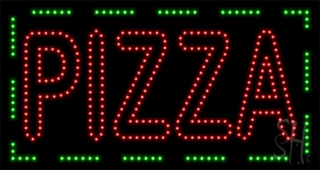 Everything Neon L100-1093 Pizza Animated LED Sign 17" Tall x 32" Wide x 1" Deep