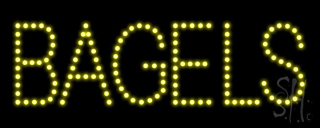 Everything Neon L100-1165 Bagels LED Sign 8" Tall x 20" Wide x 1" Deep