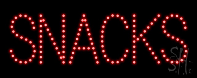 Everything Neon L100-1316 Snacks LED Sign 8" Tall x 20" Wide x 1" Deep