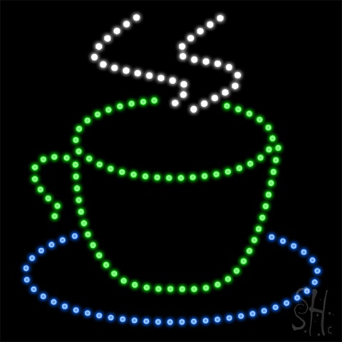 Everything Neon L100-1375 Coffee Cup Logo LED Sign 15" Tall x 15" Wide x 1" Deep
