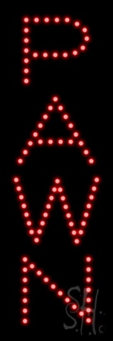 Everything Neon L100-1431 Pawn LED Sign 21" Tall x 7" Wide x 1" Deep