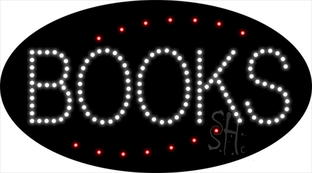 Everything Neon L100-1642 Books Animated LED Sign 15" Tall x 27" Wide x 1" Deep -  The Sign Store