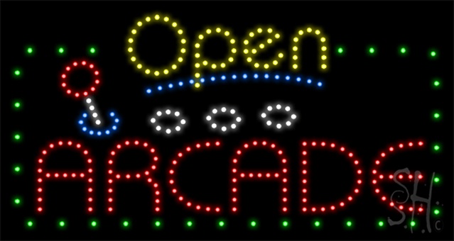 Everything Neon L100-2224 Arcade Animated LED Sign 17" Tall x 32" Wide x 1" Deep -  The Sign Store