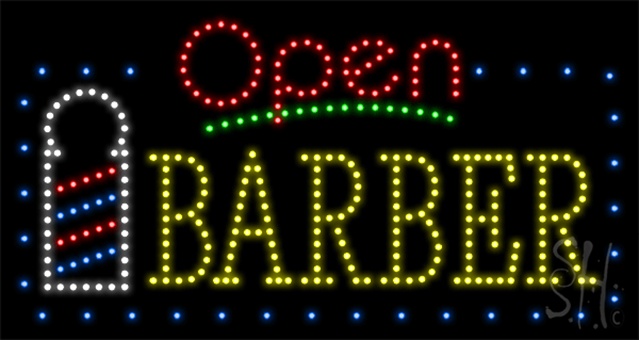 Everything Neon L100-2235 Barber Animated LED Sign 17" Tall x 32" Wide x 1" Deep
