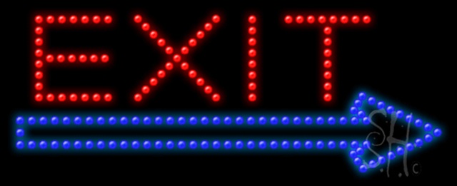 Everything Neon L100-0230 Exit Animated LED Sign 11" Tall x 27" Wide x 1" Deep