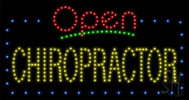 Everything Neon L100-2259 Chiropractor Animated LED Sign 17" Tall x 32" Wide x 1" Deep