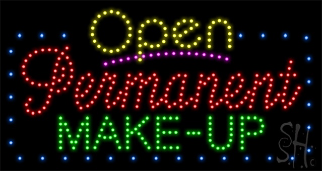 Everything Neon L100-2326 Permanent Make Up Animated LED Sign 17" Tall x 32" Wide x 1" Deep