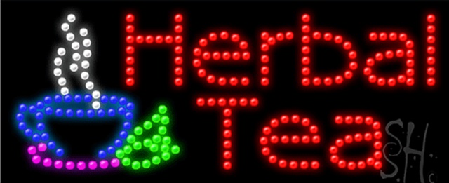Everything Neon L102-0054 Herbal Tea LED Sign 11" Tall x 27" Wide x 1" Deep