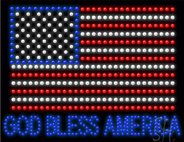 Everything Neon L102-0073 God Bless America LED Sign 26" Tall x 20" Wide x 1" Deep