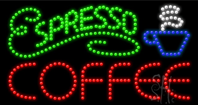 Everything Neon L102-0117 Espresso Coffee LED Sign 17" Tall x 32" Wide x 1" Deep