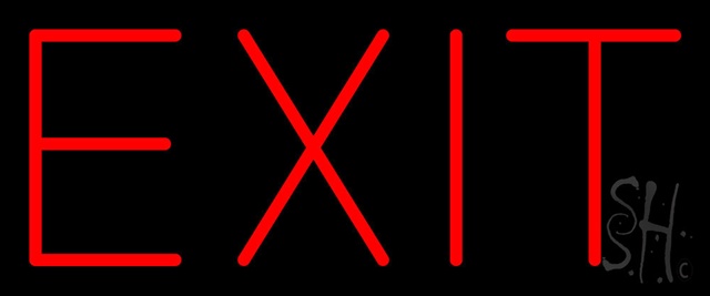 Sign Store N100-0056-clear Red Exit Clear Backing Neon Sign- 24 x 10 x 1 In.