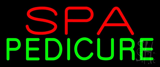 Red Spa Green Pedicure Clear Backing Neon Sign- 24 x 10 x 1 In.