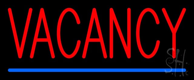 Sign Store N100-0184-clear Red Vacancy With Blue Line Clear Backing Neon Sign- 24 x 10 x 1 In.