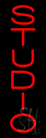 Sign Store N100-5558-clear Vertical Red Studio Clear Backing Neon Sign- 8 x 24 x 1 In.