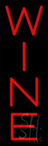 Sign Store N100-5578-clear Rectangle Red Wine Clear Backing Neon Sign- 8 x 24 x 1 In.