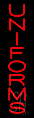 Sign Store N100-5663-clear Vertical Red Uniforms Clear Backing Neon Sign- 8 x 27 x 1 In.