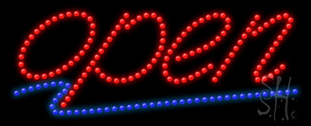 Everything Neon L100-0468 Open Animated LED Sign 11" Tall x 27" Wide x 1" Deep