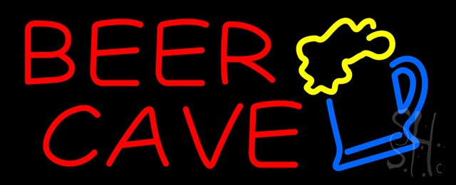 Everything Neon N105-0048 Red Beer Cave Neon Sign 13" Tall x 32" Wide x 3" Deep