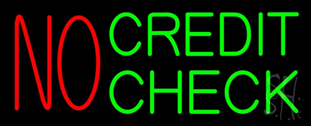 Everything Neon N105-0057 No Credit Check Neon Sign 13" Tall x 32" Wide x 3" Deep