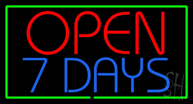 Sign Store N100-3178-clear Open 7 Days Clear Backing Neon Sign- 37 x 20 x 1 In.