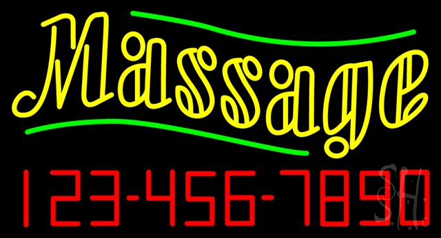 Sign Store N100-3206-clear Double Stroke Massage With Phone Number Clear Backing Neon Sign- 37 x 20 x 1 In.