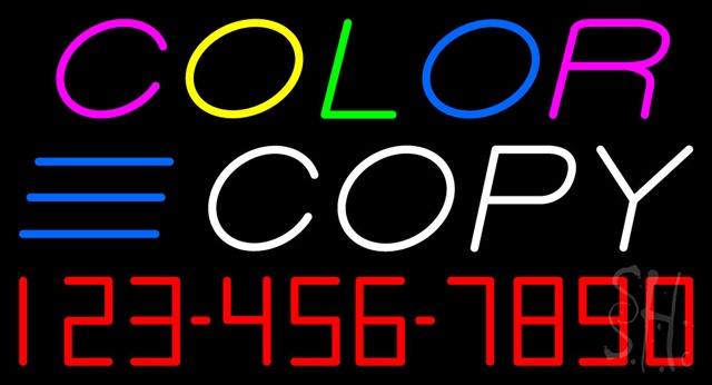 Sign Store N100-3259-clear Multi Colored Color Copy With Blue Border Clear Backing Neon Sign- 37 x 20 x 1 In.