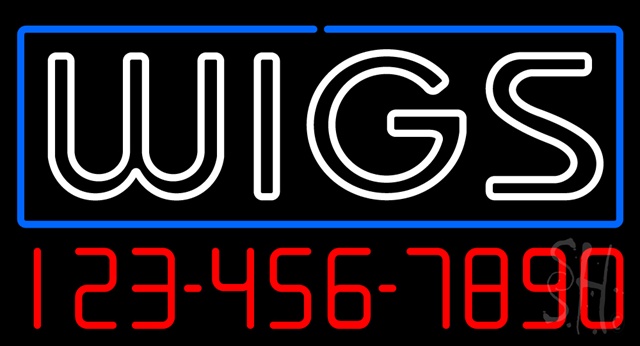 Sign Store N100-3316-clear Double Stroke Wigs With Number Clear Backing Neon Sign- 37 x 20 x 1 In.