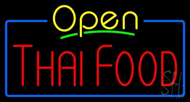 Everything Neon N100-3361 Open Thai Food LED Neon Sign 13 x 24 - inches -  The Sign Store