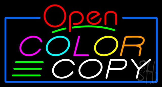 Sign Store N100-3410-clear Red Open Multi Colored Color Copy Clear Backing Neon Sign- 37 x 20 x 1 In.