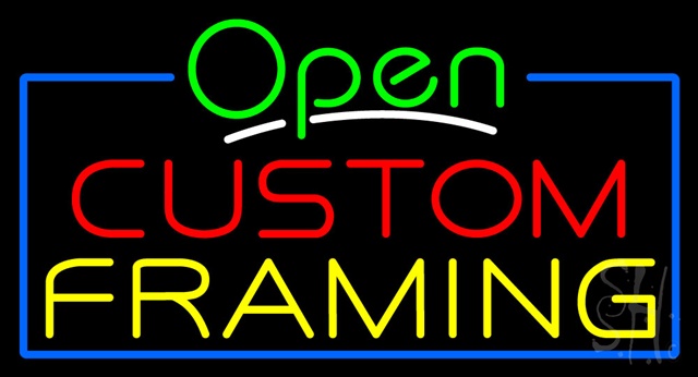 Sign Store N100-3424-clear Open Custom Framing Clear Backing Neon Sign- 37 x 20 x 1 In.