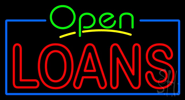Sign Store N100-3452-clear Green Open Red Double Stroke Loans Clear Backing Neon Sign- 37 x 20 x 1 In.