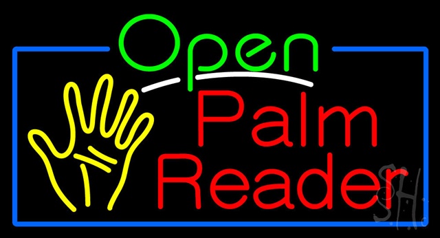 Sign Store N100-3465-clear Open Palm Reader Clear Backing Neon Sign- 37 x 20 x 1 In.