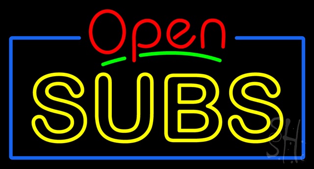 Sign Store N100-3495-clear Open Double Stroke Subs Clear Backing Neon Sign- 37 x 20 x 1 In.
