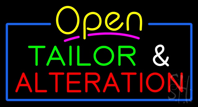 Sign Store N100-3501-clear Open Tailor And Alteration Clear Backing Neon Sign- 37 x 20 x 1 In.