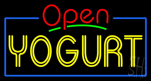 Sign Store N100-3517-clear Red Open Double Stroke Yogurt Clear Backing Neon Sign- 37 x 20 x 1 In.
