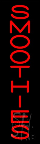 Sign Store N100-5669-clear Vertical Red Smoothies Clear Backing Neon Sign- 8 x 29 x 1 In.