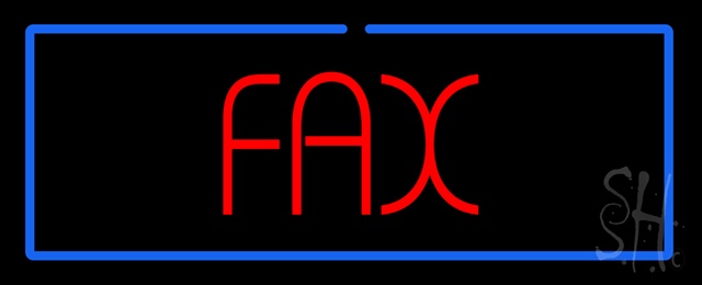 Sign Store N100-0948-clear Red Fax Blue Rectangle Clear Backing Neon Sign- 32 x 13 x 1 In.