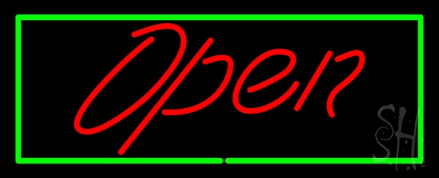Sign Store N100-1097-clear Script Open Gr Clear Backing Neon Sign- 32 x 13 x 1 In.