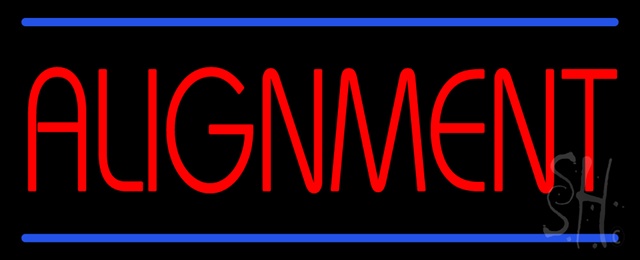 Sign Store N100-1108-clear Red Alignment Blue Lines Clear Backing Neon Sign- 32 x 13 x 1 In.