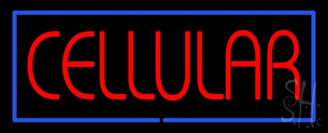 Sign Store N100-1172-clear Red Cellular With Blue Border Clear Backing Neon Sign- 32 x 13 x 1 In.