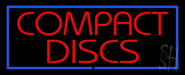 Sign Store N100-1196-clear Compact Discs Clear Backing Neon Sign- 32 x 13 x 1 In.