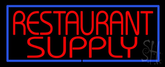Sign Store N100-1482-clear Red Restaurant Supply With Blue Border Clear Backing Neon Sign- 32 x 13 x 1 In.