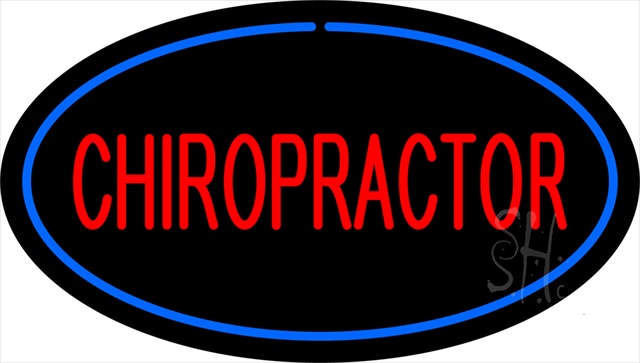 Sign Store N100-1834-clear Red Chiropractor Oval Blue Clear Backing Neon Sign- 30 x 17 x 1 In.