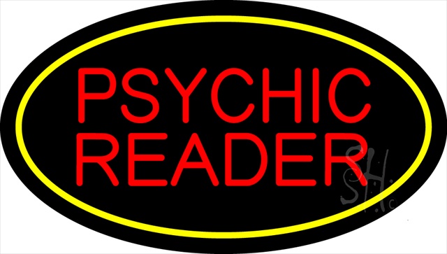 Sign Store N100-1920-clear Psychic Reader Yellow Oval Clear Backing Neon Sign- 30 x 17 x 1 In.