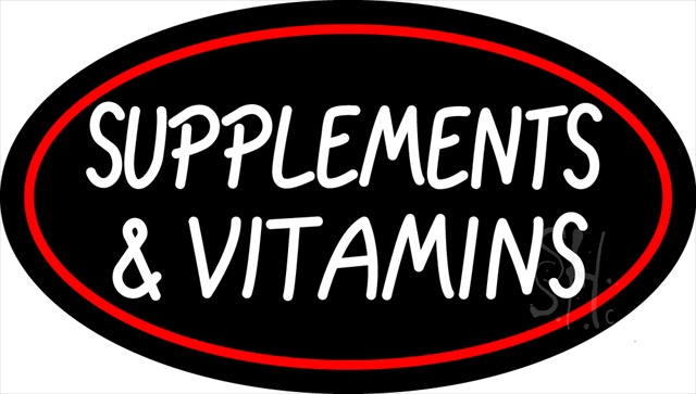 Sign Store N100-2596-clear Supplements And Vitamins Clear Backing Neon Sign- 30 x 17 x 1 In.