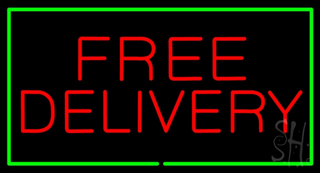 Sign Store N100-2646-clear Free Delivery Rectangle Green Clear Backing Neon Sign- 37 x 20 x 1 In.